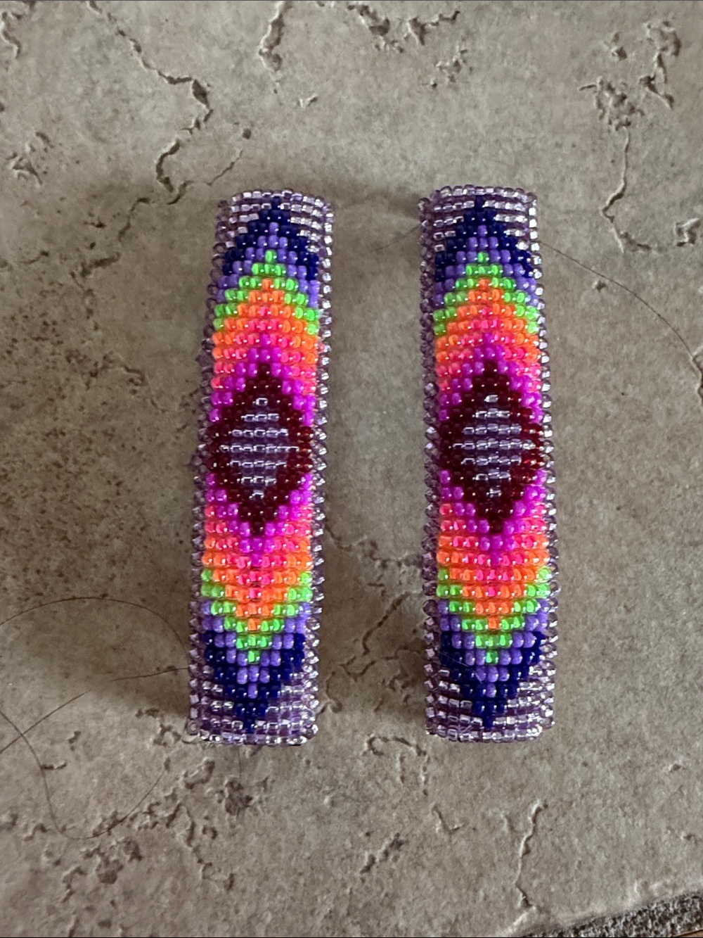 Native American Handmade Beaded Hair Barrettes